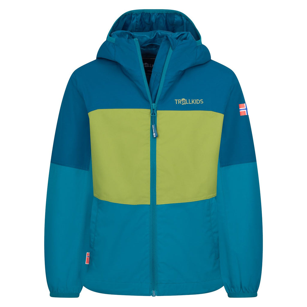 Trollkids Bjordal Regenjacke, madeira blue/lagoon green