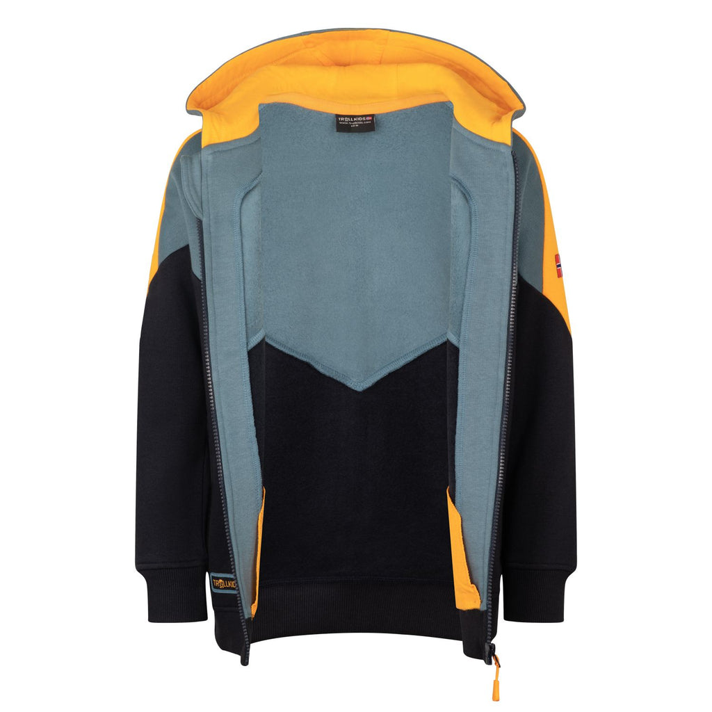 Trollkids Sweatjacke Flekkefjord, black/blue/mango