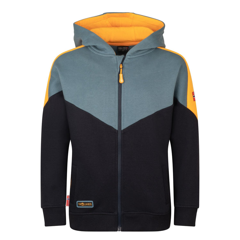 Trollkids Sweatjacke Flekkefjord, black/blue/mango