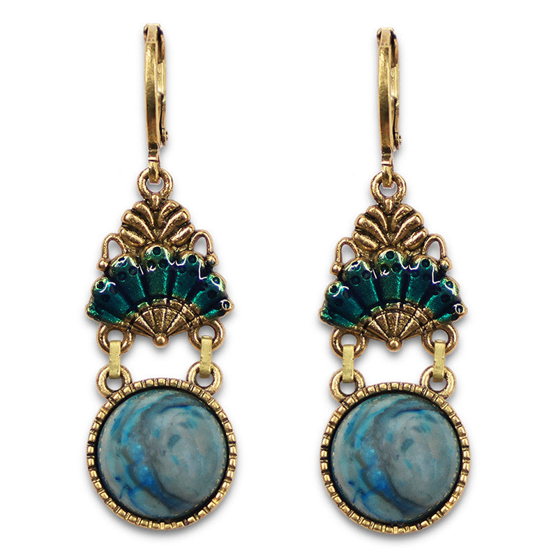 Urban Hippies Ohrringe Alice, Teal Marble