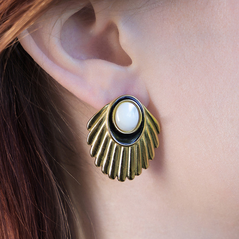 Urban Hippies Ohrstecker Venus Shell/Gold