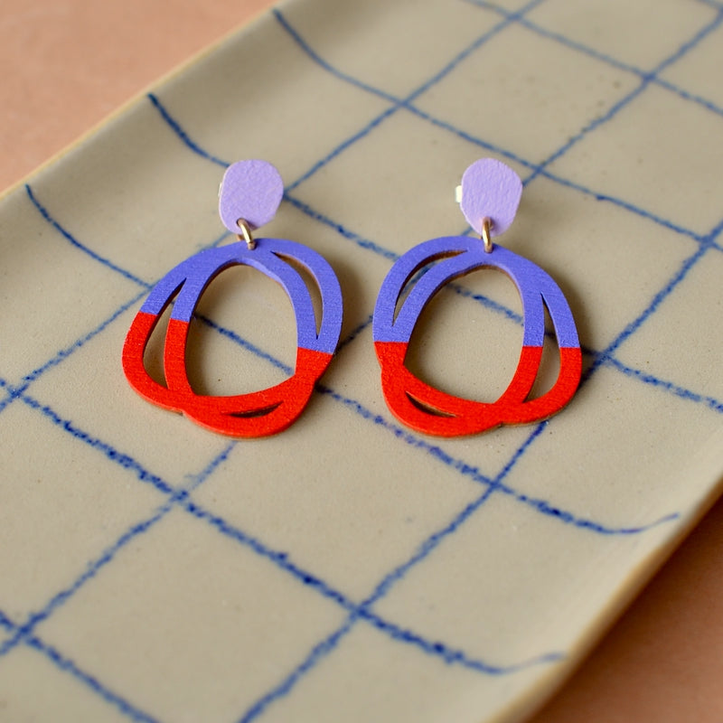 Rasmussons Ohrstecker United, lav./violet/red