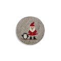 Filzuntersetzer Nikolaus&Pinguin, hellgrau