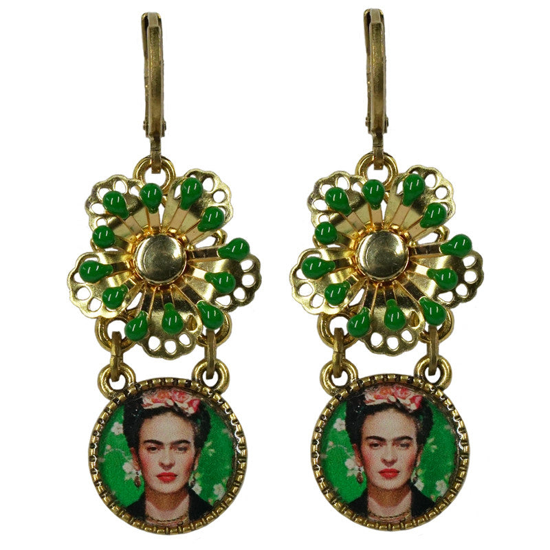 Urban Hippies Ohrringe Frida, green flowers