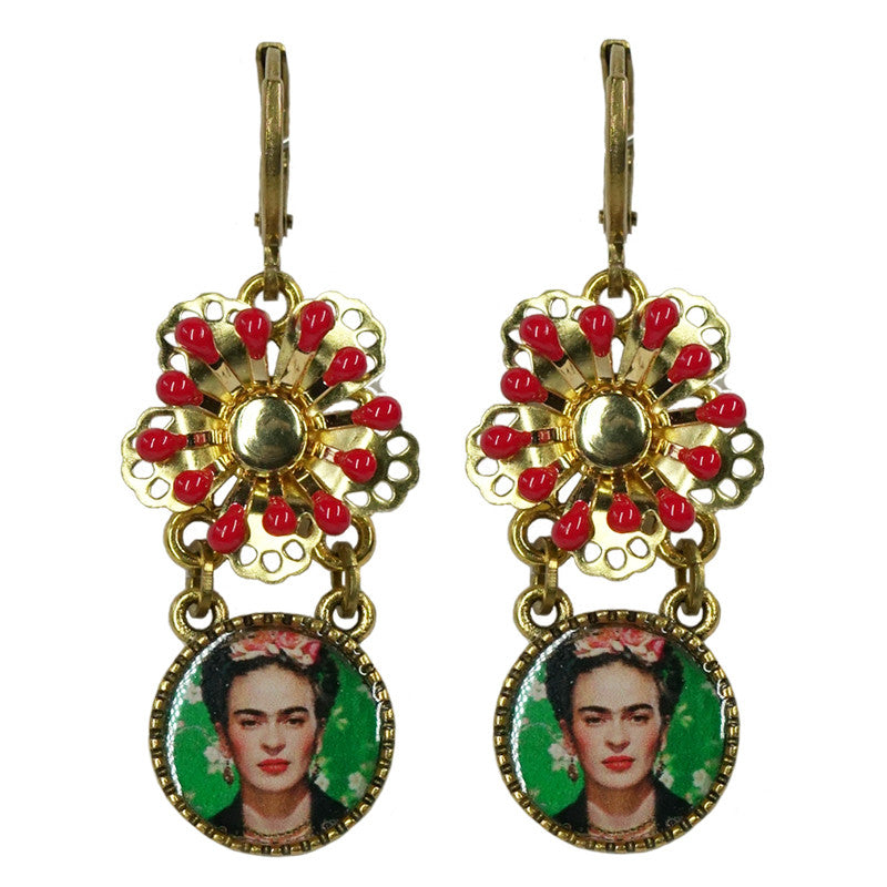 Urban Hippies Ohrringe Frida, red flowers
