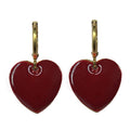 Urban Hippies Ohrringe Hearts, Garnet/Gold