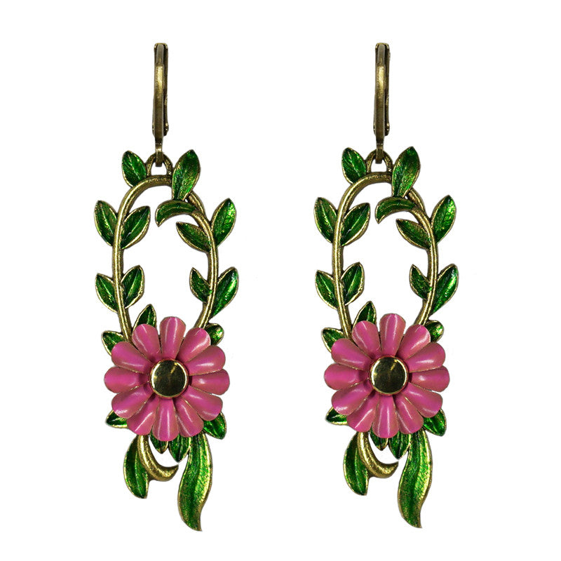 Urban Hippies Ohrringe Prosper, Green/H.Pink