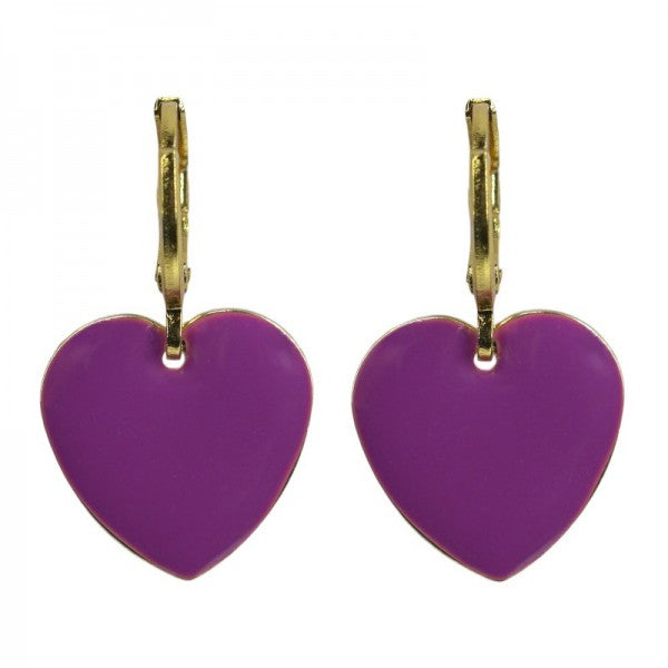 Urban Hippies Ohrringe Hearts, Violet/gold