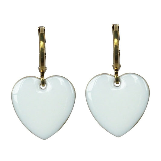 Urban Hippies Ohrringe Hearts, White/Gold