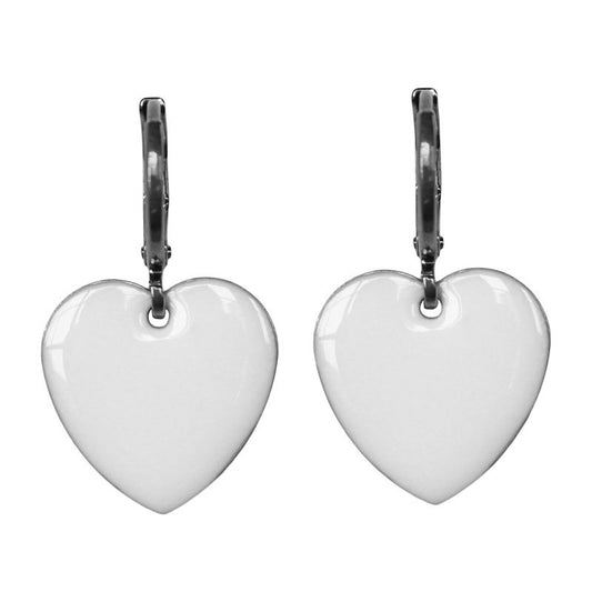 Urban Hippies Ohrringe Hearts, White/Silver