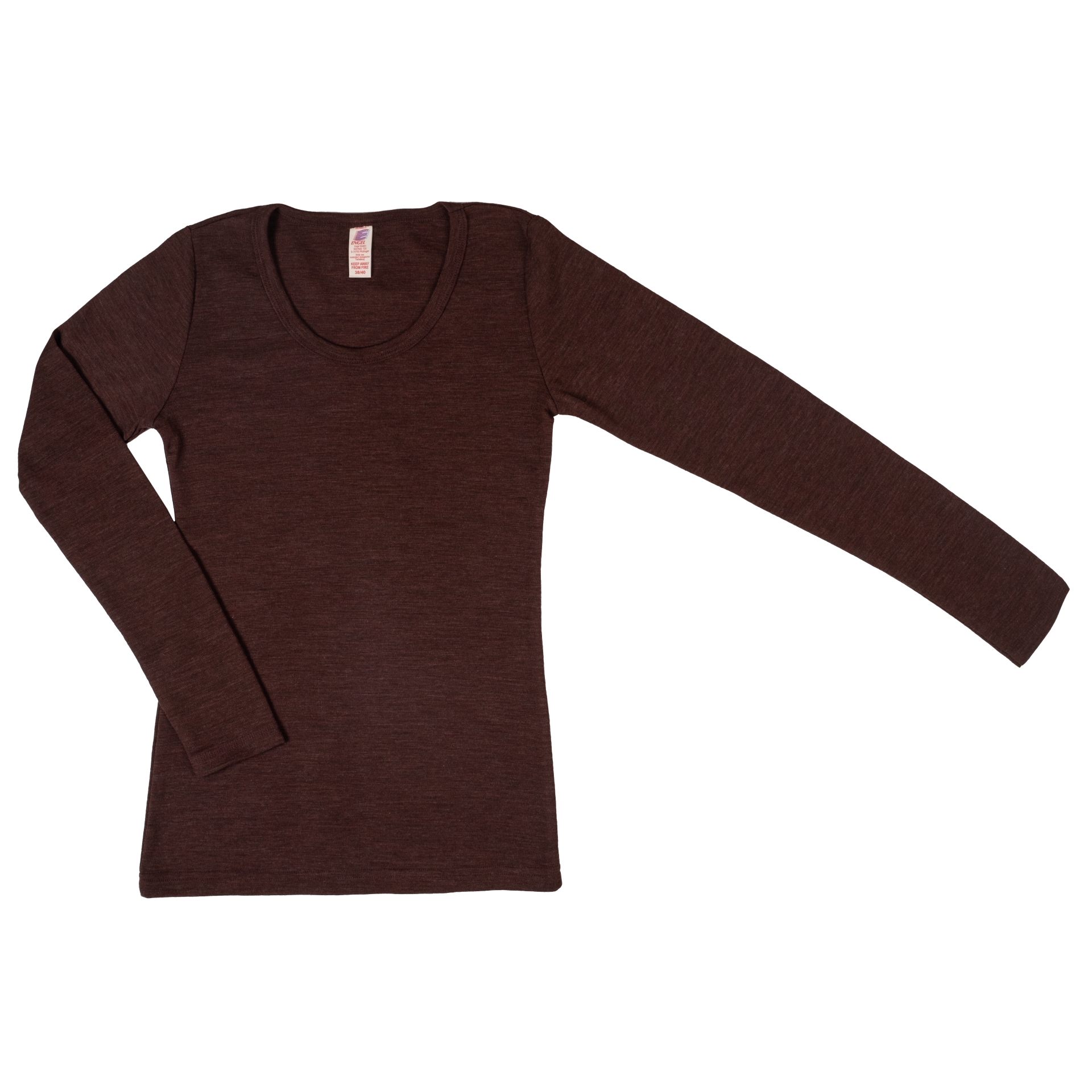 Engel Natur Damen Unterhemd/Langarmshirt Wolle, Zimt