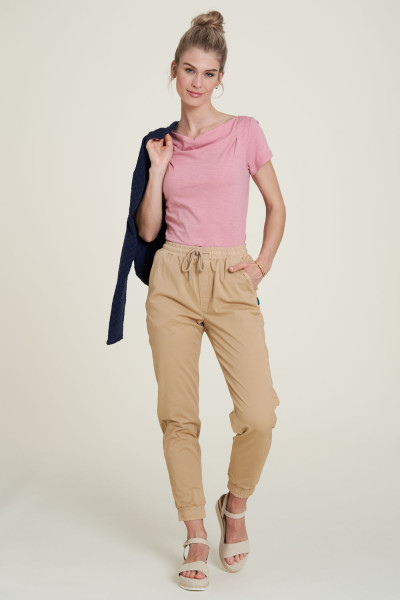 Tranquillo Damen Jersey Shirt Wasserfall, Vintage Pink | Ökologische Damenmode b