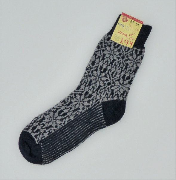 Hirsch Natur Wollsocken Navy/Grau | Wollsocken von Hirsch Natur bei Das bunte Chamäleon in Bamberg und online kaufen