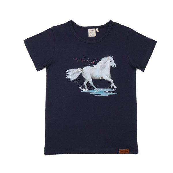 Walkiddy T-Shirt Pferd, dunkelblau | Bio-Kinderkleidung von Walkiddy bei Das bunte Chamäleon Bamberg und online
