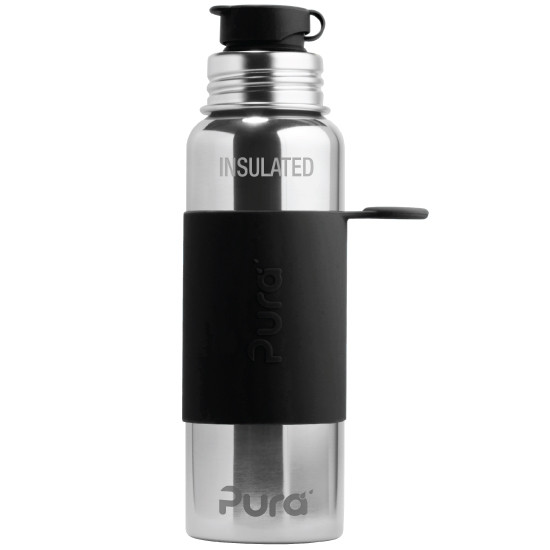 Pura Stainless isolierte Edelstahlflasche 600ml, schwarz | Edelstahltrinkflaschen bei Das bunte Chamäleon in Bamberg und online