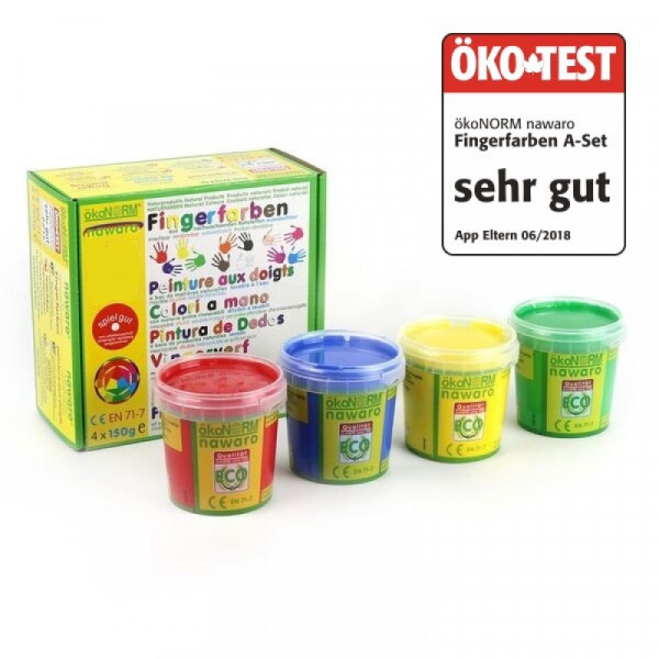 Ökonorm Fingerfarben nawaro, 4er Set A | Bio-Fingerfarben bei Das bunte Chamäleon in Bamberg und online kaufen