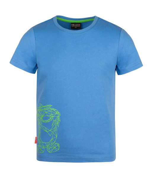 Trollkids Shirt Oppland T, medium blue/green | Outdoorbekleidung für Kinder bei Das bunte Chamäleon in Bamberg und online