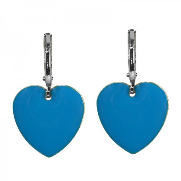 Urban Hippies Ohrringe Hearts, capri blue/silber | Vintage inspirierter Schmuck bei Das bunte Chamäleon