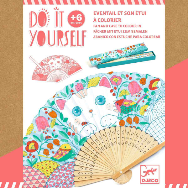 Djeco do it yourself Bastelset Fächer, Katze | Basteln für Kinder bei Das bunte Chamäleon in Bamberg und online