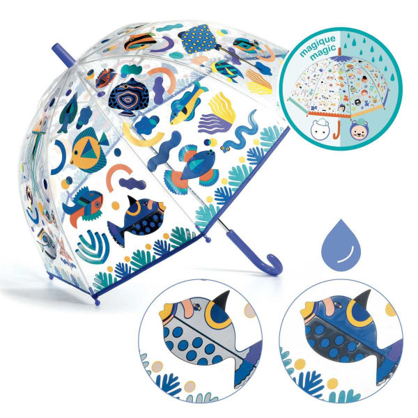 Djeco Kinder-Regenschirm Fische | Kinderregenschirme bei Das bunte Chamäleon in Bamberg und onlien