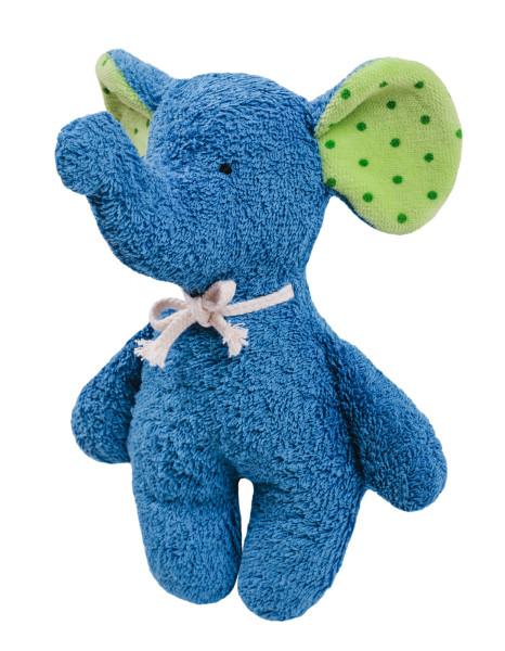 Efie Rassel Elefant, blau | Natürliche Plüschwaren von Efie bei Das bunte Chamäleon