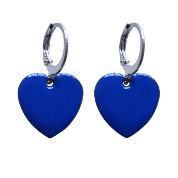 Urban Hippies Ohrringe Hearts, blau/silber | Vintage inspirierter Schmuck bei Das bunte Chamäleon