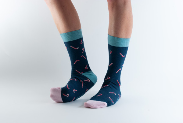 Doris&Dude Socken Zuckerstangen, Dunkelblau | Bunte Motivsocken bei Das bunte Chamäleon in Bamberg und online