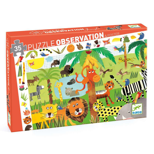 Djeco Wimmelpuzzle Dschungel | Spielzeug für Kinder bei Das bunte Chamäleon in Bamberg und online 