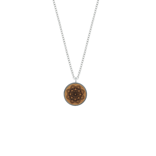 Eydl Halskette Mandala, Nuss | Natürlicher Holzschmuck bei Das bunte Chamäleon in Bamberg und online kaufen