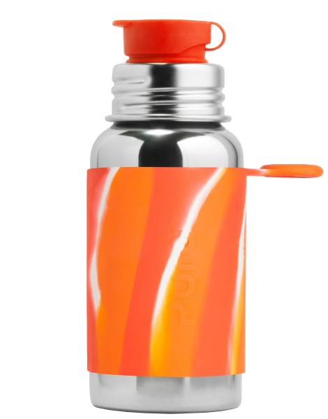 Edelstahltrinkflasche mit Sportverschluss von Pura
