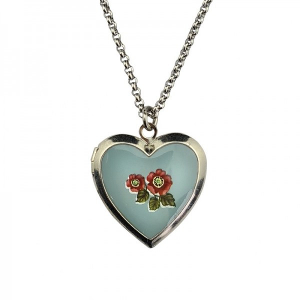 Urban Hippies Kette Medaillon Blue/Tearose | Vintage Schmuck bei das bunte Chamäleon