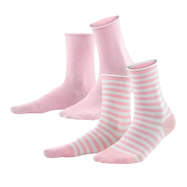 Living Crafts 2er Pack Damen-Socken, rosa/weiß | Naturmode für Damen bei Das bunte Chamäleon in Bamberg und online kaufen