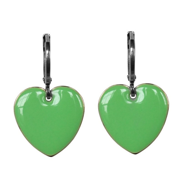 Urban Hippies Ohrringe Hearts, Matcha/Silber