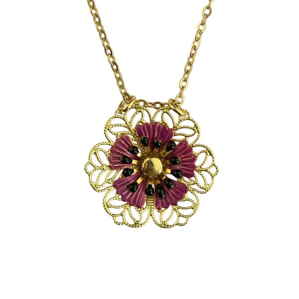 Urban Hippies Kette Vadella Violett | Vintage Schmuck bei Das bunte Chamäleon