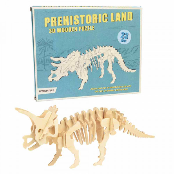 Rex London 3D-Dinosaurier-Puzzel aus Holz Triceratops | Fantastische Kindersachen bei Das bunte Chamäleon in Bamberg und online kaufen