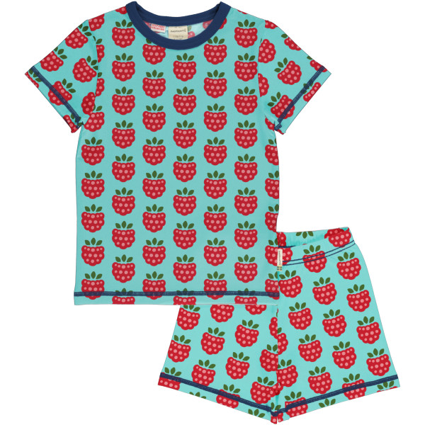 Maxomorra kurzer Schlafanzug 2tlg raspberry, Himbeere | Skandinavische Bio-Kinderkleidung bei Das bunte Chamäleon Bamberg und online