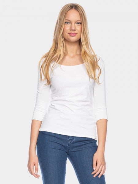 ATO Berlin Damen Jersey Shirt Caja, White | Naturmode für Damen bei Das bunte Chamäleon in Bamberg und online