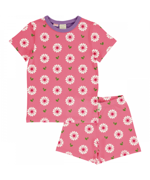 Maxomorra kurzer Schlafanzug 2tlg Flowers | Skandinavische Bio-Kinderkleidung bei Das bunte Chamäleon Bamberg und online
