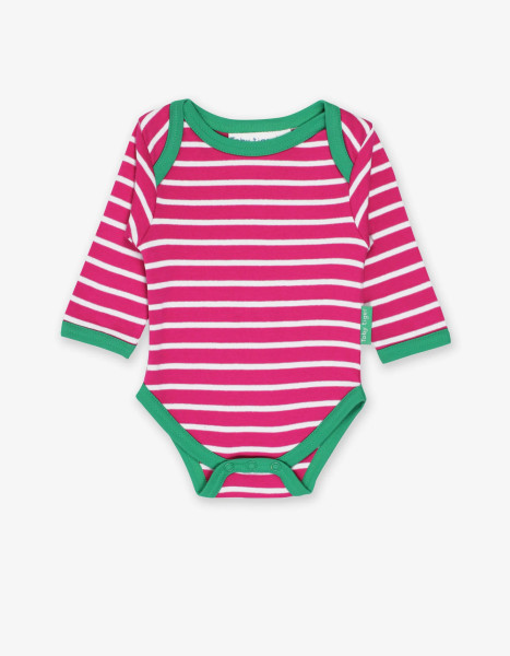 Toby Tiger Ringel-Body rosa/weiß | Bio-Kinderkleidung von Toby Tiger bei Das bunte Chamäleon in Bamberg und online kaufen