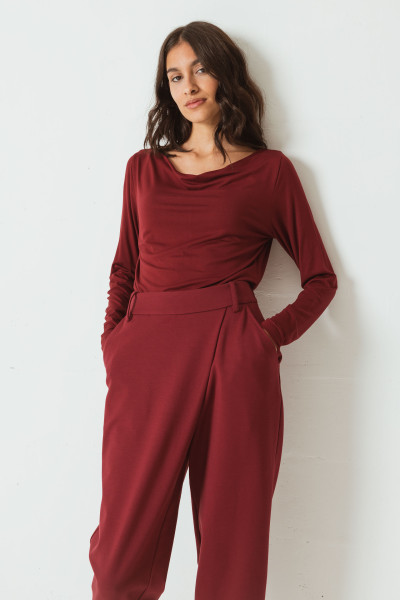 SKFK Shirt Hiru, Burgundy | Nachhaltige Mode von SKFK bei Das bunte Chamäleon in Bamberg