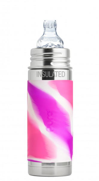 Pura kiki isolierte Trinklernflasche pink swirl | Edelstahltrinkflaschen von Pura online