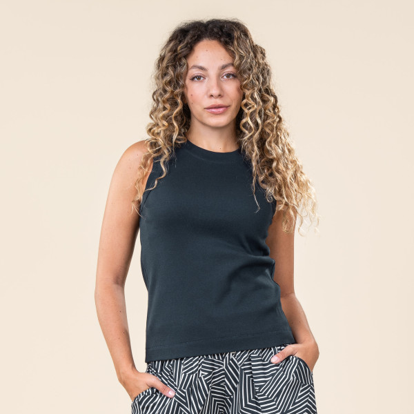 Living Crafts Ripp-Top Rita, Schwarz | Naturmode für Damen bei Das bunte Chamäleon in Bamberg