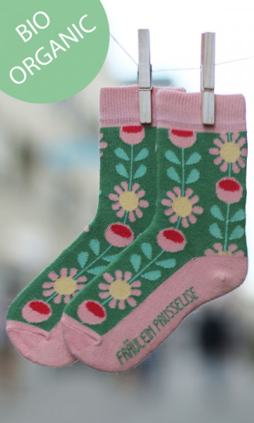 Frl. Prusselise Damensocken Retro-Blumen | Bunte Kindersocken bei Das bunte Chamäleon in Bamberg und online