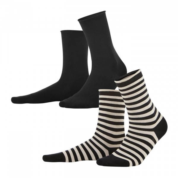 Living Crafts 2er Pack Damen-Socken, schwarz/sand | Naturmode für Damen bei Das bunte Chamäleon in Bamberg und online kaufen