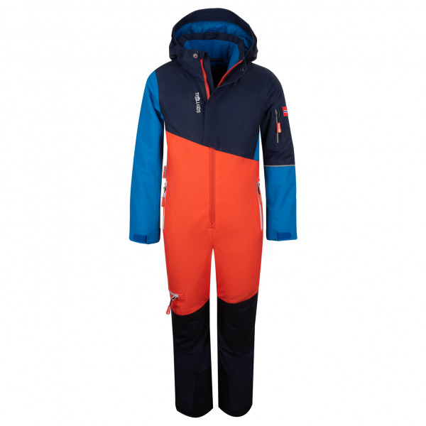 Trollkids Schneeanzug Hallingdal Orange/Medium Blue/Navy | Kinder-Outdoorkleidung bei Das bunte Chamäleon in Bamberg und online