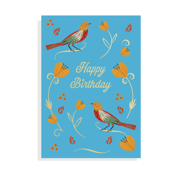 Rex London Geburtstagskarte Vögel und Blumen | Fantastische Kindersachen bei Das bunte Chamäleon in 