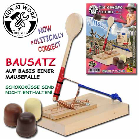 Corvus Bausatz Schokokuss-Schleuder | Kinderwerkzeug bei Das bunte Chamäleon in Bamberg und online kaufen